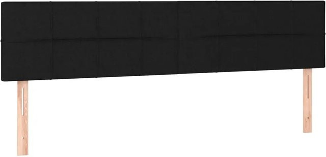 vidaXL LED Kopfteil Schwarz mit USB-Ladeport und integrierter Beleuchtung, Stoff, B: 180 cm, T: 5 cm, H: 78-88 cm - Bild 1
