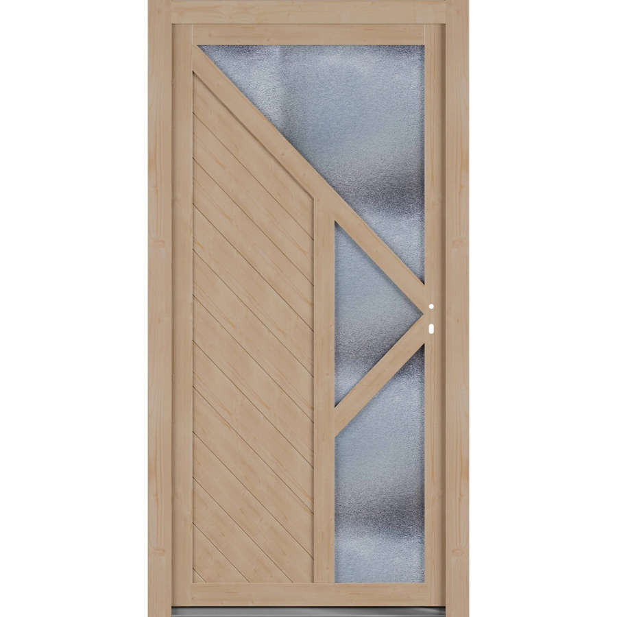 Roro Nebeneingangstür OHE 1004 Fichte mit Glaseinsatz, Farbe Braun/Beige, B/H: 110 x 210 cm, DIN Rechts - Bild 2