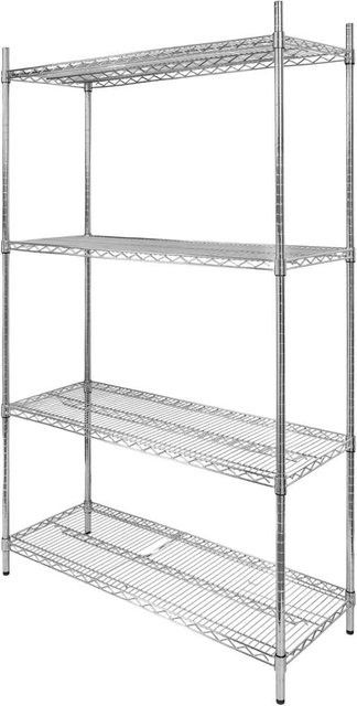 Verchromtes Catering-Regal Mega-M aus Stahl mit 4 Etagen, H x B x T: 180 x 90 x 45 cm - Bild 1