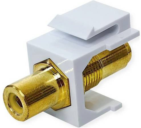 Value 25.99.8212 Cinch-Einbaumodul unbestückt in Weiß und Gelb - Bild 1