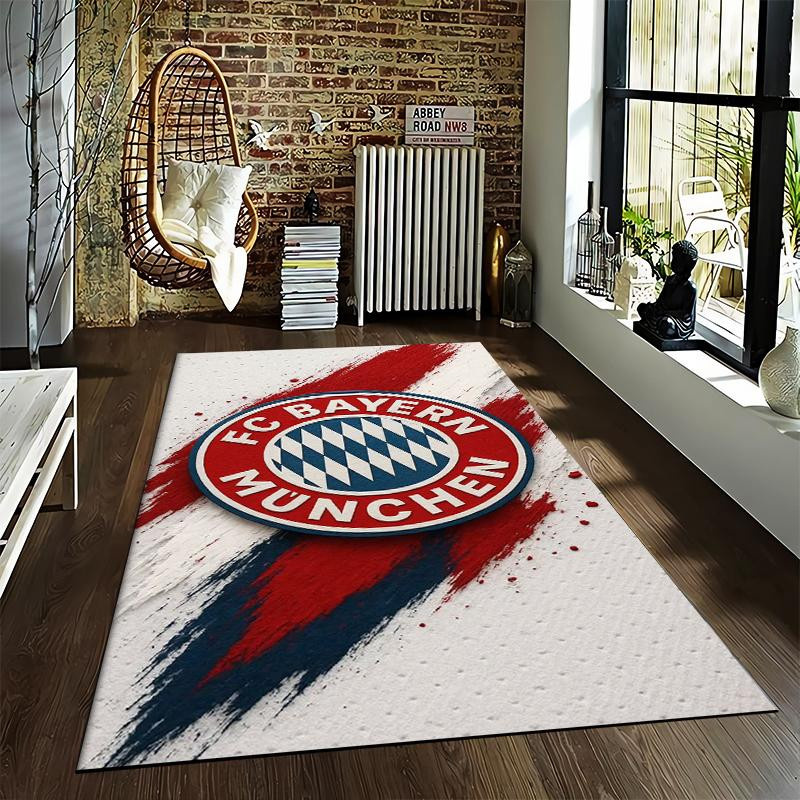 FC Bayern München Logo Teppich von Pacific Home Textiles mit Pinselstrich-Design in Rot und Blau, B/H: 60 x 40 cm - Bild 2