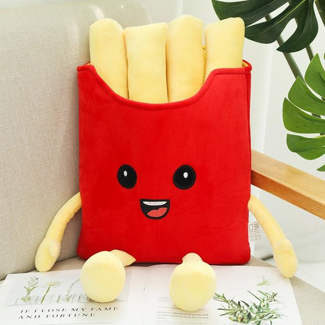Yiran toy Fast Food Plüschtier, Plüsch-Burger Pommes Pizza Popcorn, Puppe Kissen - Bild 1