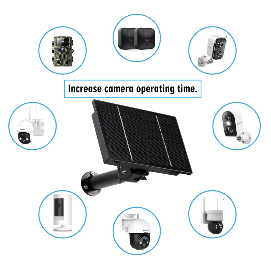 EYIZCO 4W Solarpanel in Schwarz mit Micro-USB und Typ-C Ausgang, wasserdichtes 5V Solarpanel zum Aufladen von 18650-Batterien für LEDs oder Fernsensoren - Bild 3