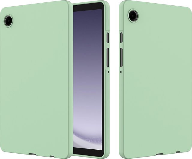 Samsung Galaxy Tab A11 Plus A11 Schutzhülle aus flüssigem Silikon in Gelb und Grün, weich und stoßfest - Bild 1