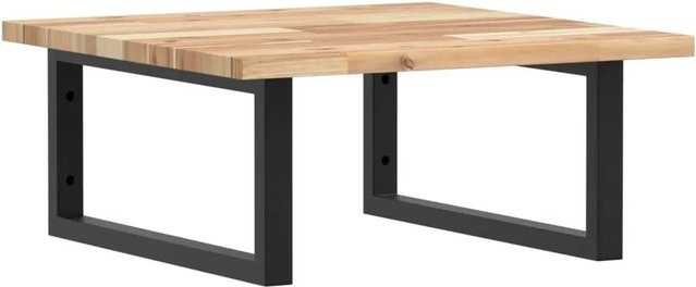 vidaXL Waschbeckenregal zur Wandmontage aus Stahl und Akazienholz in Schwarz-Braun - Bild 1