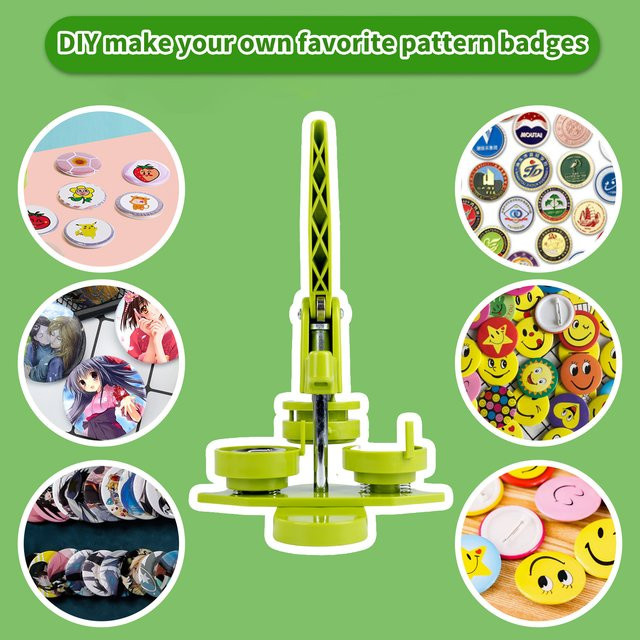 DIY Button-Maker-Set für Anstecknadeln, Farbe: Grün, Durchmesser: 58 mm - Bild 1