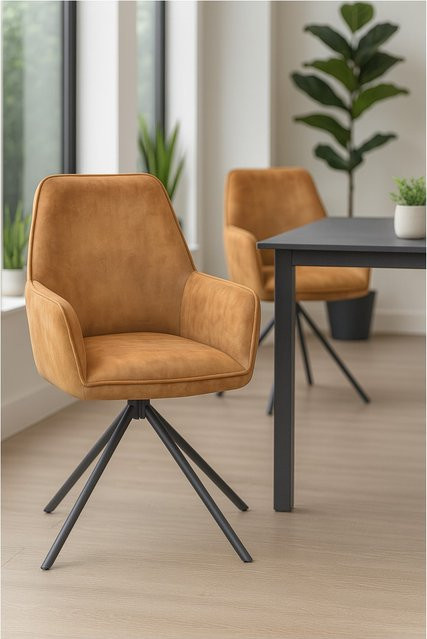 Armlehnstuhl Carola von möbel direkt online, 2er-Set, Modern, Stoff, Beige - Bild 1