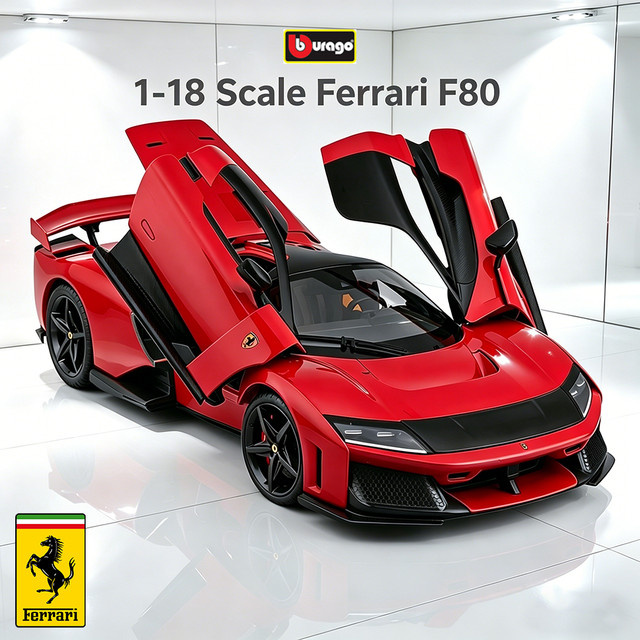 Bburago Ferrari F80, Automodell, 1:18, Rot, Metall, ab 3 Jahre - Bild 1