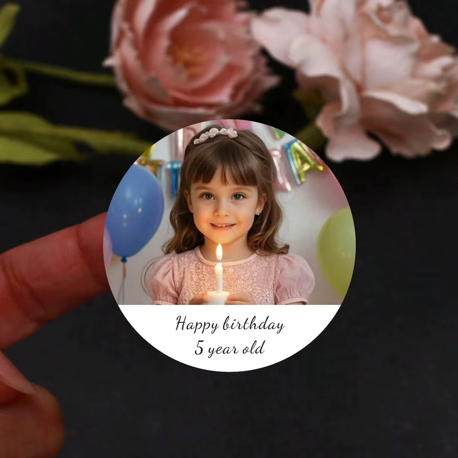 Personalisierte Fotoaufkleber als individuelle Etiketten in Mehrfarben für Hochzeiten, Geburtstage und Geschenke - Bild 3