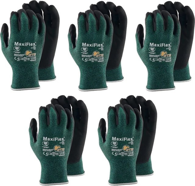 vasalat ATG Maxiflex Schnittschutzhandschuhe Größe 9 in Grün und Schwarz mit Nitrilbeschichtung nach EN 388 - Bild 1