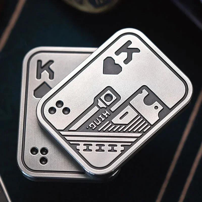 Fidget Schieber Poker A K Metall Schiebekarte EDC Antistress Spielzeug - Bild 3