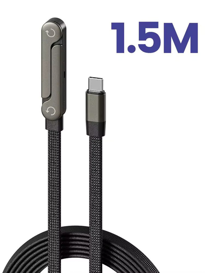 NNBILI USB-C auf USB-C Schnellladekabel mit 240W Leistung und faltbarem Ständer, Typ-C Ladekabel in Schwarz - Bild 6