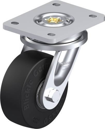 Blickle Lenkrolle LO-SE 125K in Schwarz und Grau mit Stahlgehäuse, Rad-Durchmesser: 125 mm, Tragfähigkeit: 320 kg - Bild 1