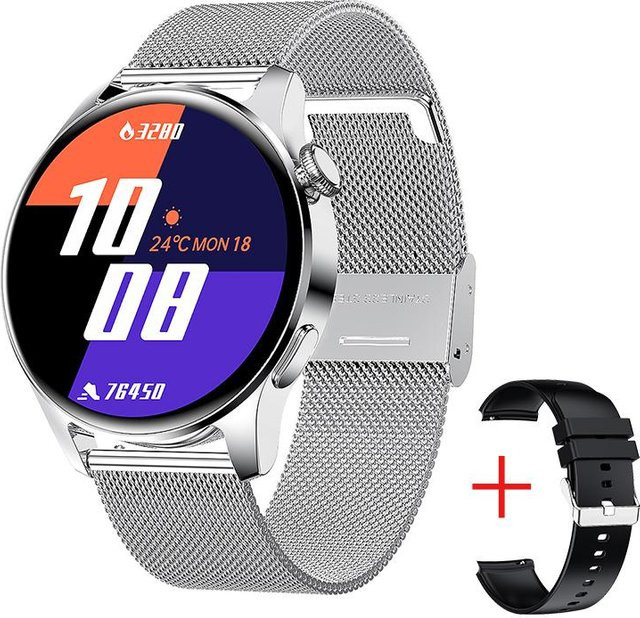 LIGE Smartwatch für Herren mit Bluetooth Anruffunktion, Wasserdicht, Herzfrequenzmessung und Sport-Fitness-Tracking, Silber mit Edelstahlband - Bild 1