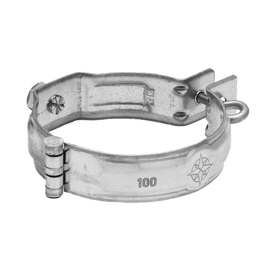 Zambelli Rohrschelle mit Gewindemuffe DN 100/ M10 aus verzinktem Stahl in Silber - Bild 2