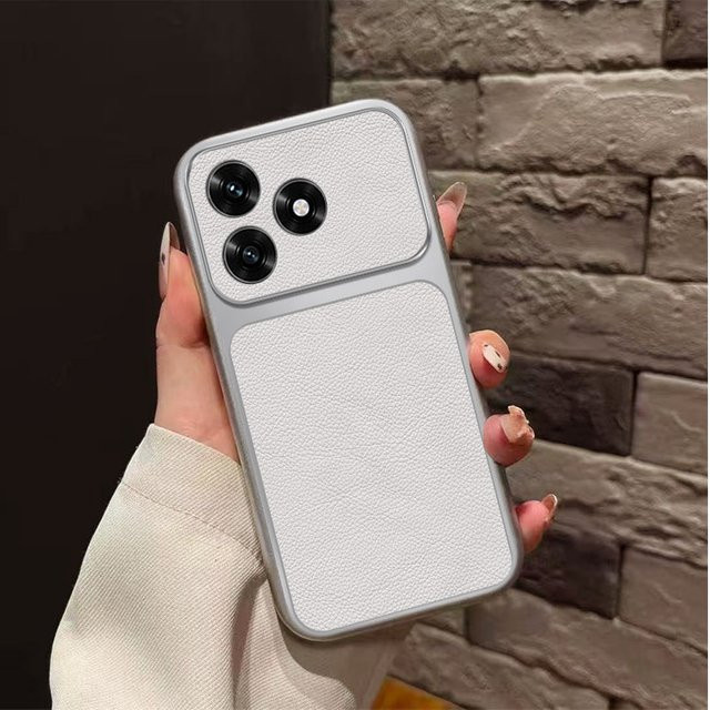 Handyhülle aus PU-Lammleder für Huawei Honor X5c in Silberweiß - Bild 1