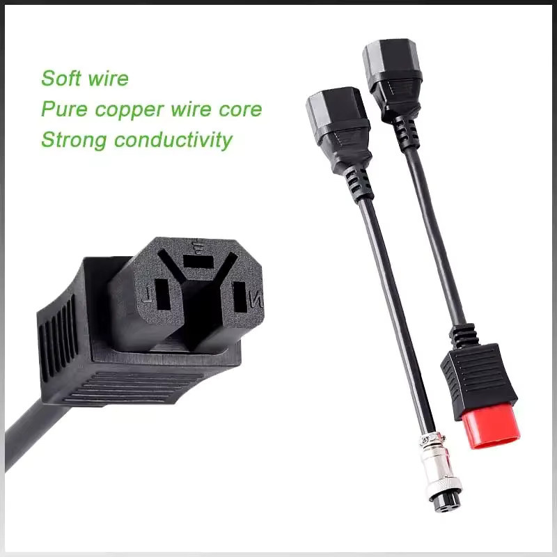 DIVEDEER Elektrofahrzeug Konvertierungs-Kabel Adapter für E-Bike Universal Lithium-Batterie Ladeanschluss mit Ladegerät-Ausgang Adapter in Schwarz - Bild 1