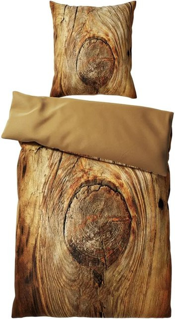 Sanilo Bettwäsche 2-teilig Rustikal Beige aus Baumwolle, B/H: 135 x 200 cm und 80 x 80 cm - Bild 1