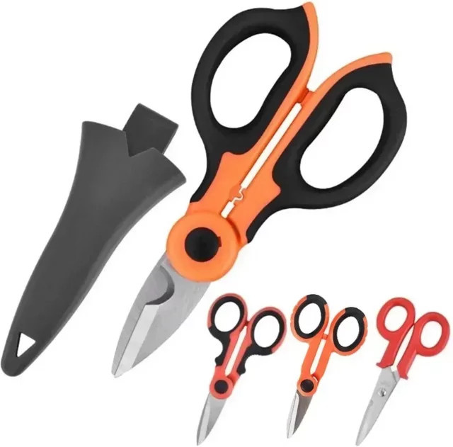 Skeyo Haushaltsschere aus Carbonstahl in Orange zum Schneiden von Stoffen, Papier und Draht - Bild 1