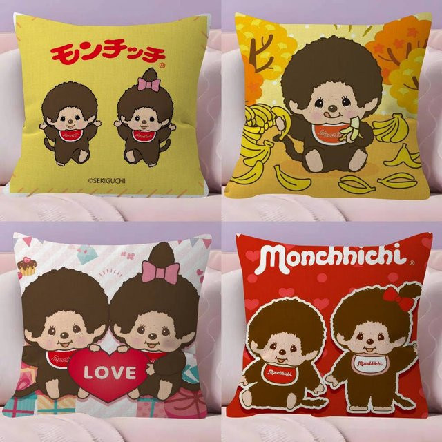 Rastar Monchhichi Anime Kissenbezug quadratisch, Dekokissen für Sofa und Zuhause, Breite: 30 cm, Höhe: 30 cm, Tiefe: 30 cm - Bild 1