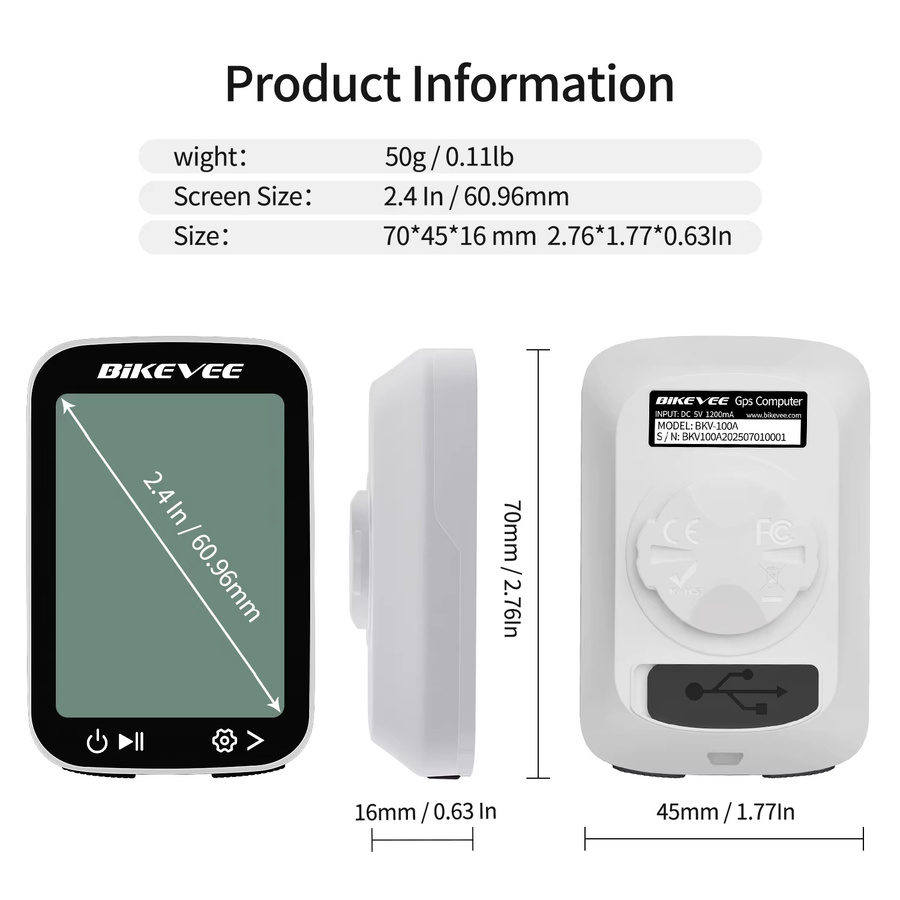 Bikevee GPS-Fahrradcomputer wasserdichter kabelloser Fahrrad-Tachometer für Mountainbike und Rennrad - Bild 6