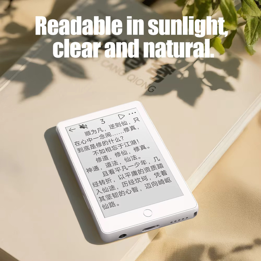 Famue BF07 E-Ink MP3-Player und E-Book-Reader in Weiß mit Bluetooth-Kopfhörer-Set - Bild 3