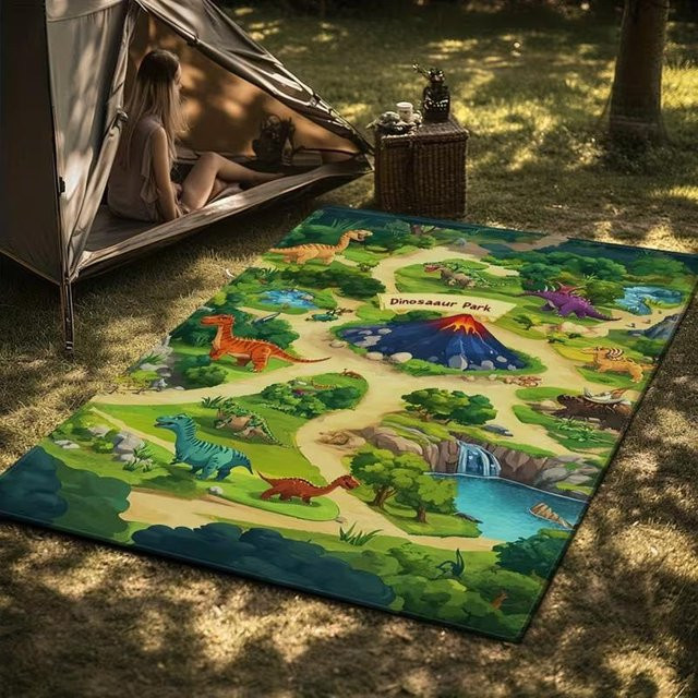 Waschbare Dinosaurier Dschungel Labyrinth Matte von syw two, bunt, B/T: 60 x 40 cm - Bild 1