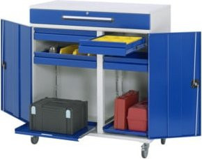 Rau Beistellschrank Stehpult mobil mit Rollen und Schloss, B: 110 cm, T: 52 cm, H: 118,5 cm - Bild 1