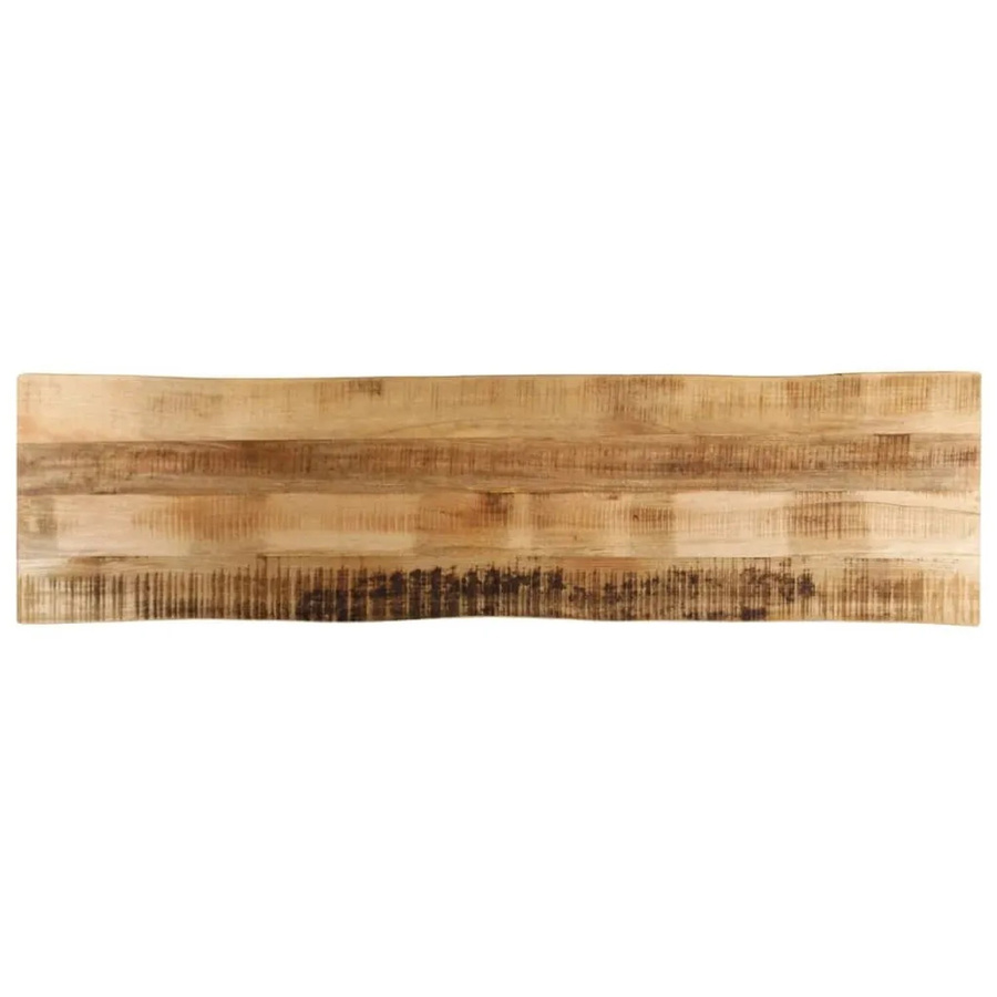 vidaXL Tischplatte aus Mango Massivholz mit Baumkante, Farbe: Braun, B/T/H: 160 x 40 x 2,5 cm - Bild 2
