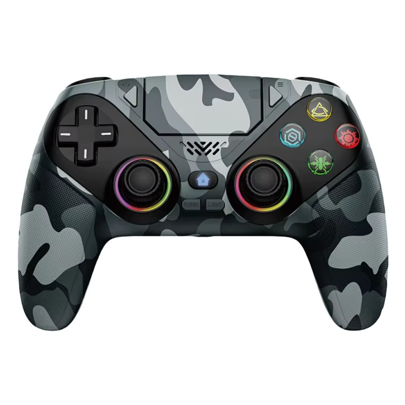 Turpow RGB Kabelloser Gaming-Controller mit Bluetooth und Turbo-Funktion für PlayStation 5 und Xbox, Schwarz/Mehrfarbig - Bild 3