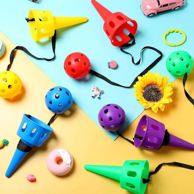 GSF Wurf- und Fangball-Set, Ball und Tasse, 2-teiliges Set, bunt/mehrfarbig - Bild 1