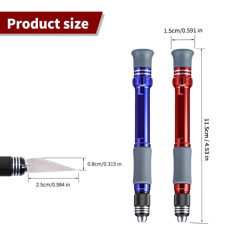 5-teiliges Bastelmesser-Set mit Aluminiumlegierung-Stab und weichem Griff in Rot zum Modellieren und Schnitzen - Bild 2