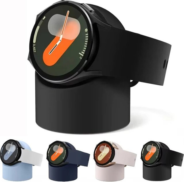 KAFNHCKA Silikon-Ladestation für Samsung Galaxy Watch 4, 5 und Pro in Grau - Bild 1
