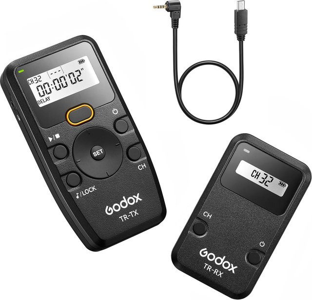 Godox TR-S2 kabellose 2,4 G Kamera-Fernbedienung mit Sender und Empfänger in Schwarz - Bild 1