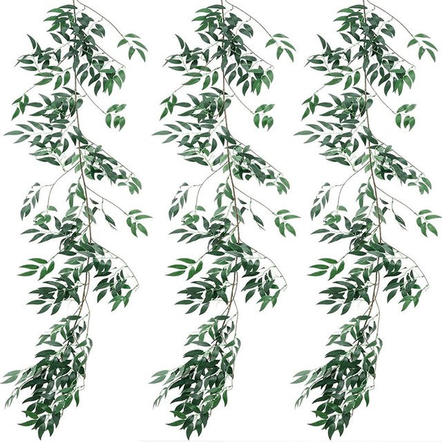 Künstliche Weidenpflanze in Grün mit Rattan-Simulation für Hochzeit und Party, Höhe: 173,7 cm - Bild 1