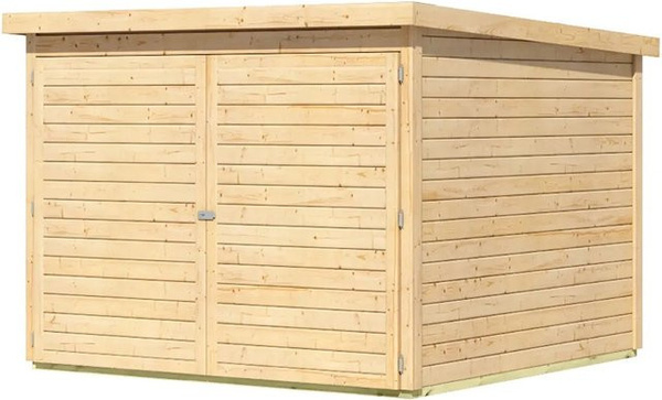Karibu Fahrradgarage 4 aus nordischem Fichtenholz in Braun mit Flachdach B/H/T: 226 x 167 x 212 cm