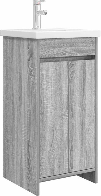 vidaXL Badezimmerschrank mit Waschbecken in Grau Sonoma, modern und freistehend, B/T/H: 42 x 40 x 84,5 cm - Bild 1