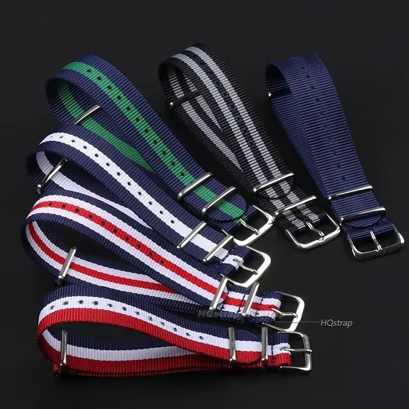 HQstrap Uhrenarmband Nylon, Textil/NATO, schwarz, Unisex - Bild 3
