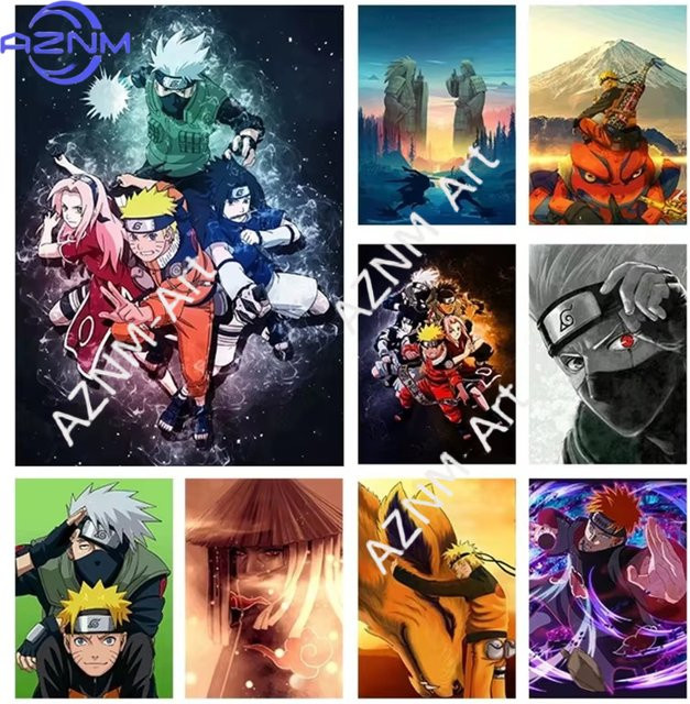 KAYOU Naruto Anime Leinwandgemälde als dekorative Wanddekoration mit Naruto und Sasuke in Mehrfarben - Bild 1