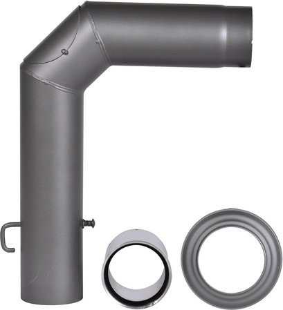 FIREFIX Rauchrohr aus Stahl in Grau mit Durchmesser: 13 cm - Bild 1