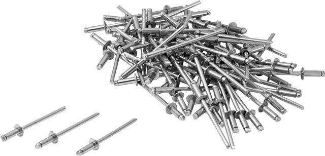 LUX-TOOLS Edelstahl Blindniete in Silber, 100 Stück, Durchmesser: 4 mm, Länge: 10 mm - Bild 1