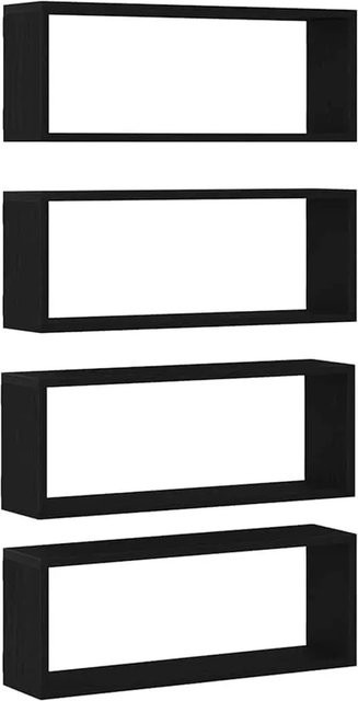 vidaXL Wandregal Set 4 Stück in Schwarz und Eichen-Optik, B/T/H: 60 x 15 x 23 cm - Bild 1