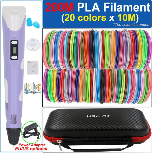 OUIO 3D Stift, 3D Zeichnung Druck Stift, mit LCD Bildschirm, Bunt / Mehrfarbig - Bild 1