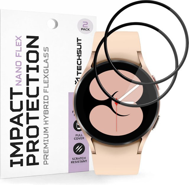 Techsuit Schutzfolie Nano Flex für Samsung Galaxy Watch4 40mm, Kunststoff, Schwarz - Bild 1