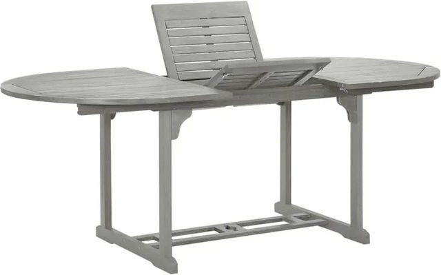 vidaXL Gartentisch aus massivem Akazienholz in Grau, ausziehbar, B/T/H: 200 x 100 x 75 cm - Bild 1