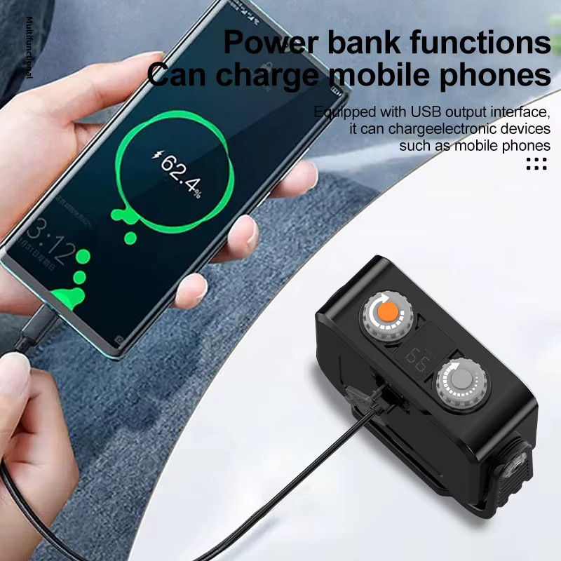 ESMARTER LED COB Flutlicht Laterne mit 8000 mAh Akku, wiederaufladbare Camping Lampe in Schwarz mit stufenloser Dimmung und Notfallfunktion - Bild 4