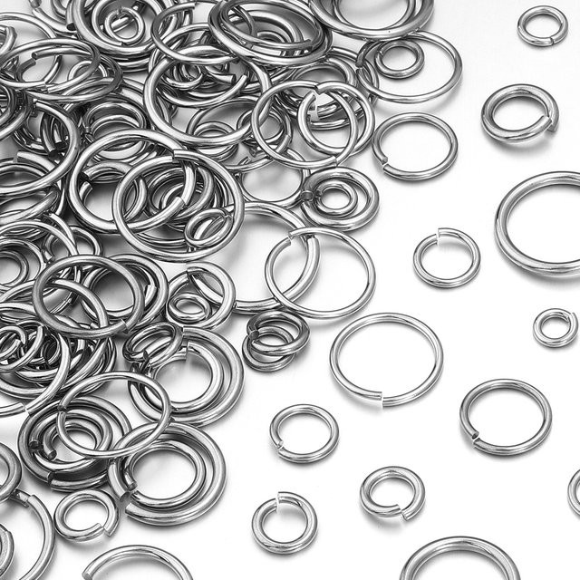 louleur Binderinge Edelstahl, Runde Split Ring Anschlüsse, Unisex - Bild 1