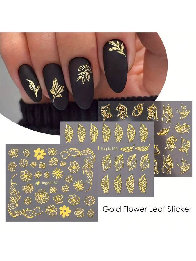 MAGT Nail Art Aufkleber, Gold, Metallic, 30 Stück - Bild 3