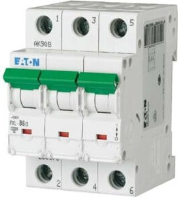 Eaton LS-Schalter MCB PXL-C6/3 mit Beschriftung, 3-polig, 6A, weiß - Bild 1