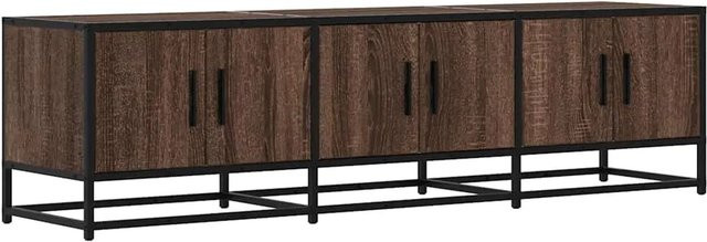 vidaXL TV-Schrank in Eiche Braun aus Holzwerkstoff und Metall mit industrieller Note, B/T/H: 150 x 35 x 41 cm - Bild 1